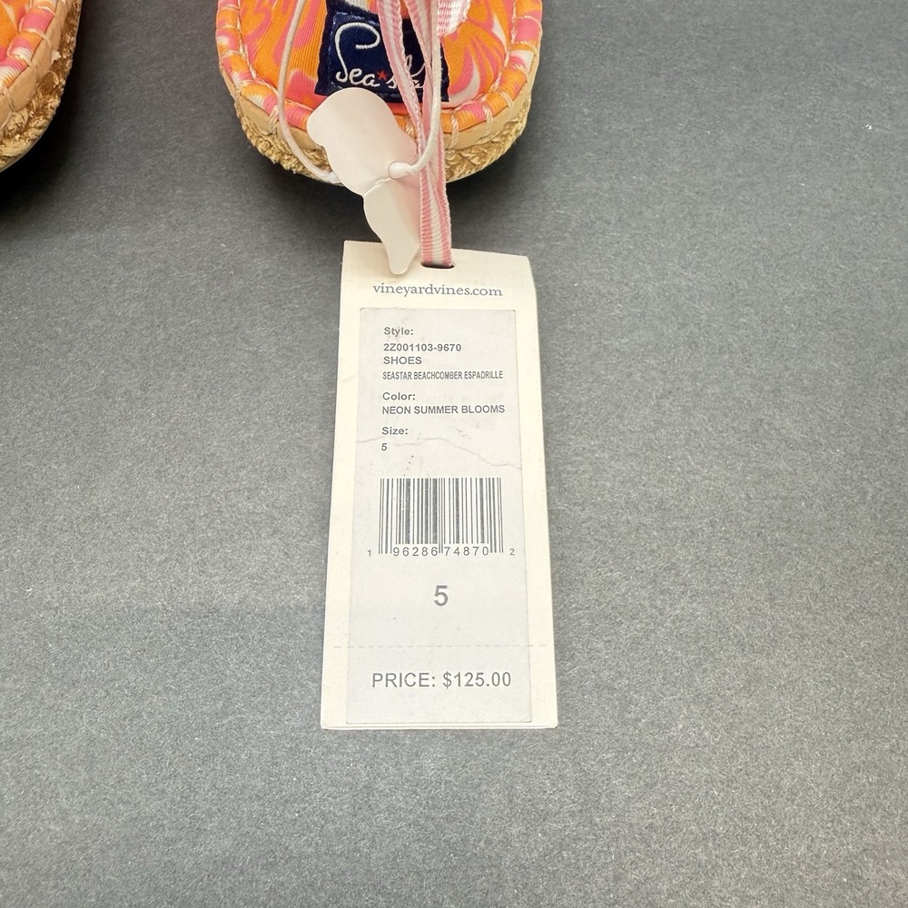SeaStar Women's Beach  Espadrille Vineyard Vines Print Summer Shoes Size 5 New - Picture 7 of 12